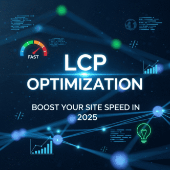 Screenshot showing LCP optimization results with before and after PageSpeed Insights scores