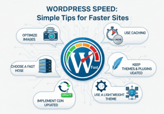 WordPress dashboard screenshot showing speed optimization plugin settings and performance scores