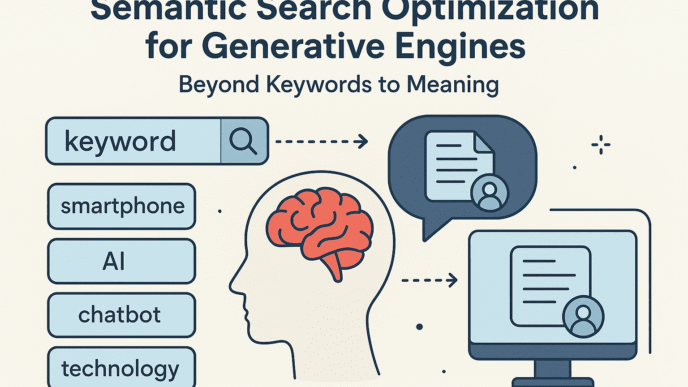 make an illustration on this idea:Semantic Search Optimization for Generative Engines: Beyond Keywords to Meaning