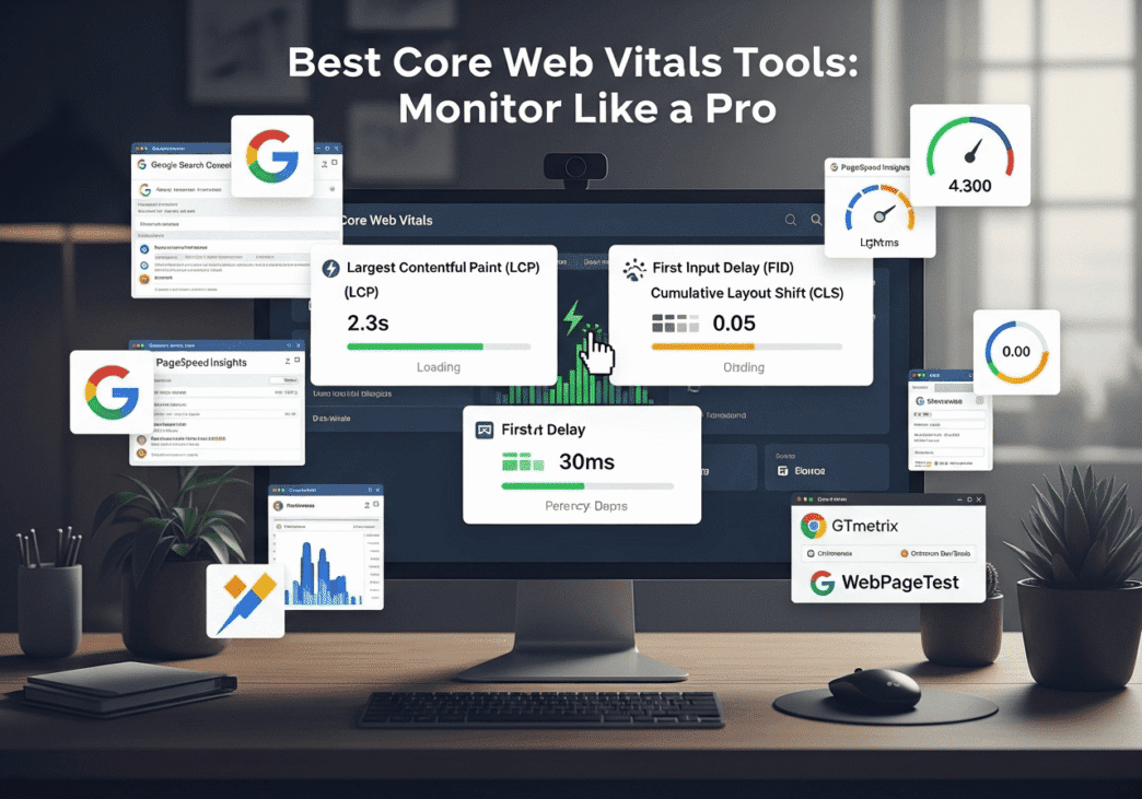 Dashboard screenshot comparing PageSpeed Insights and RUM monitoring interfaces