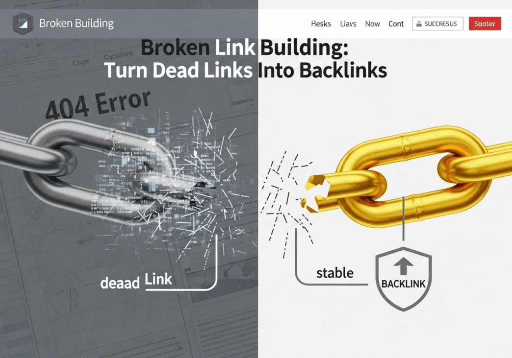 Screenshot of broken link finder tool showing 404 errors on a resource page