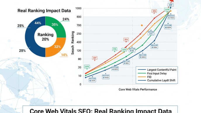 Chart showing correlation between Core Web Vitals scores and search ranking positions