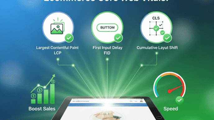 Ecommerce dashboard showing conversion rate improvement after Core Web Vitals optimization