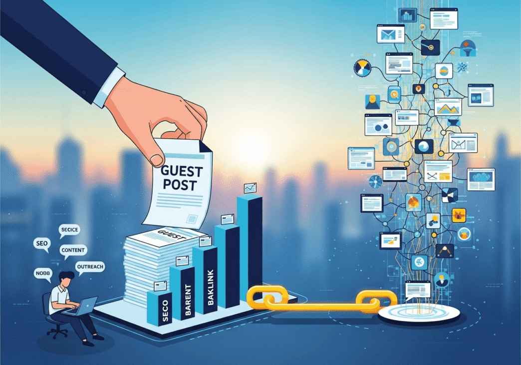 Email template screenshot showing successful guest posting outreach message format