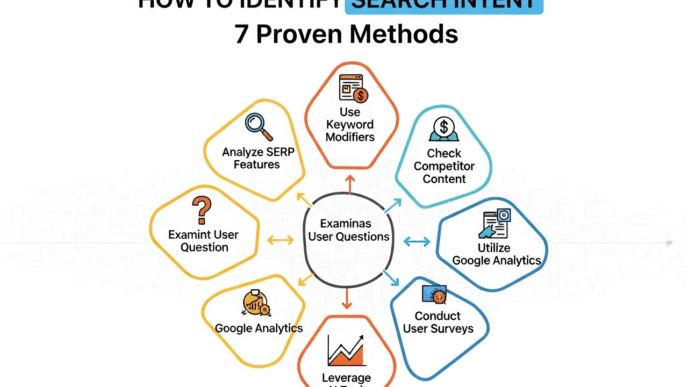 search intent analysis tools dashboard showing keyword intent classification and user