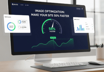 Before and after comparison showing image file sizes and loading speeds with compression statistics