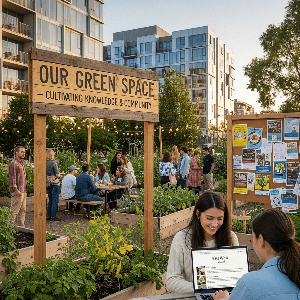 Local business owner engaging with community members demonstrating local expertise and authority