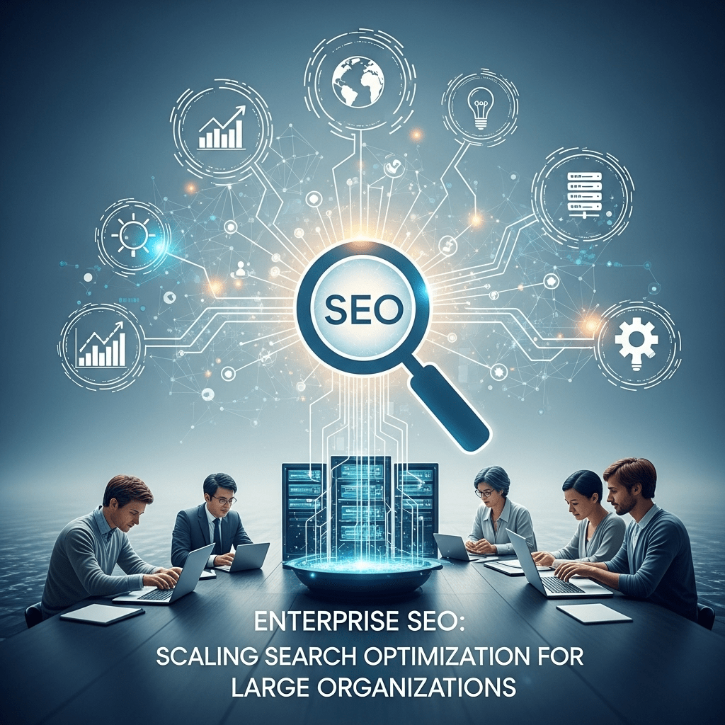 make a Flowchart on this idea: Enterprise SEO: Scaling Search Optimization for Large Organizations