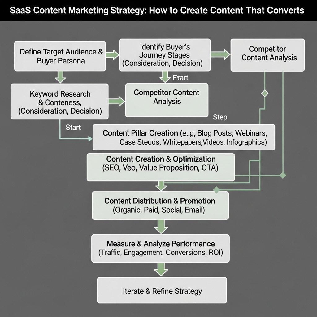 Flowchart for SaaS Content Marketing Strategy: How to Create Content That Converts