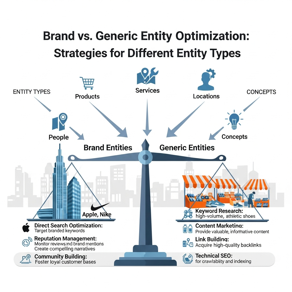 Brand vs Generic Entity Optimization: Strategies for Different Entity Types