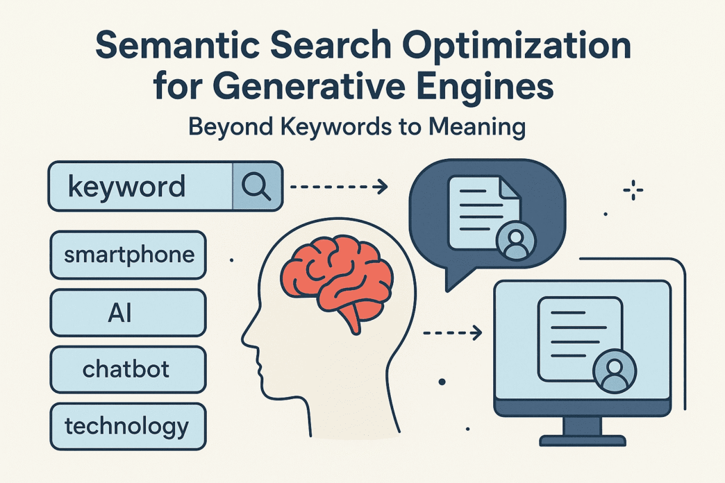 make an illustration on this idea:Semantic Search Optimization for Generative Engines: Beyond Keywords to Meaning