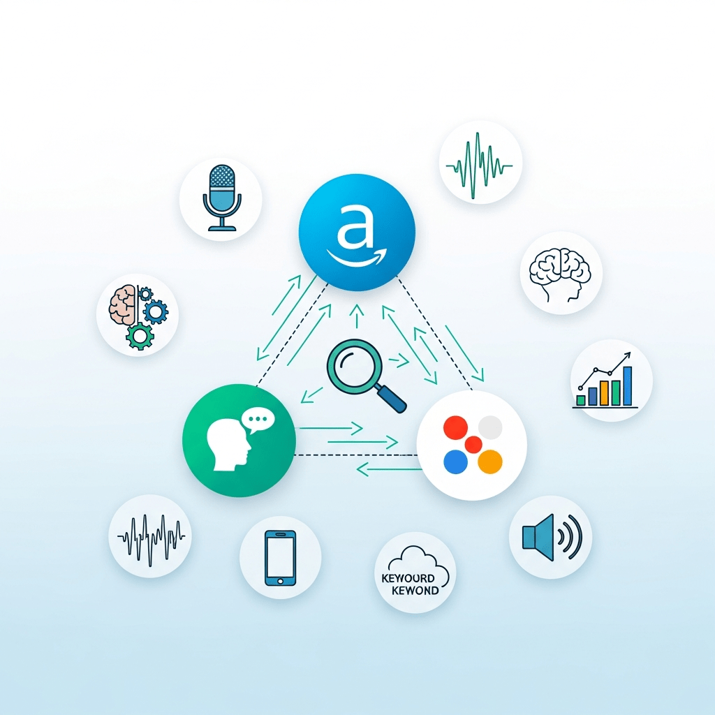 make an illustration on this idea: Voice Search Optimization for Smart Assistants: Alexa, Siri, Google Assistant Strategy