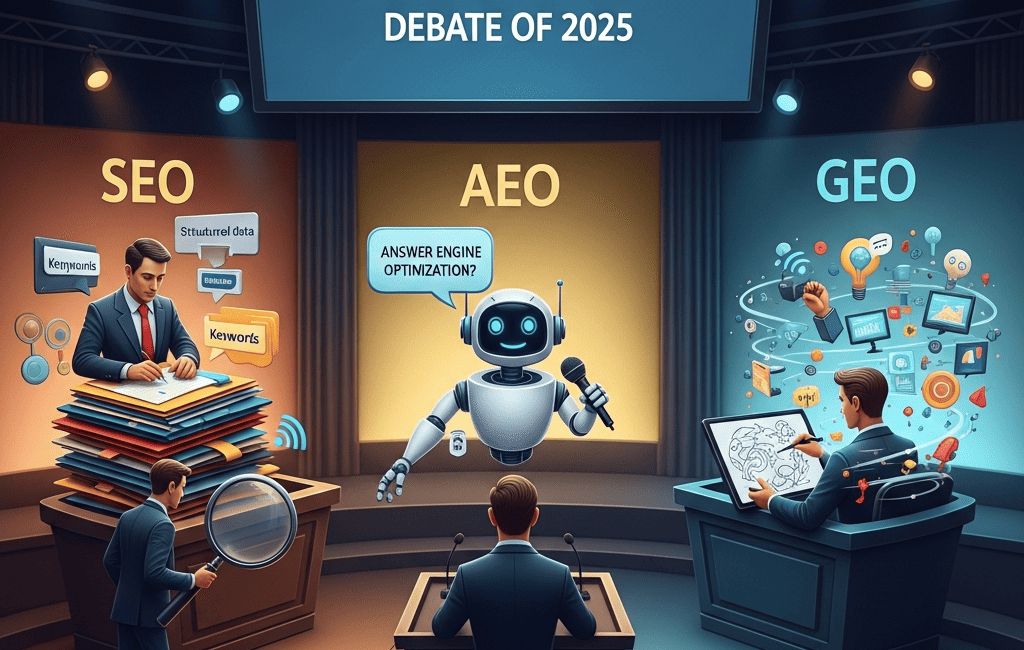 SEO vs. AEO vs. GEO: The Great Search Optimization Debate of 2025