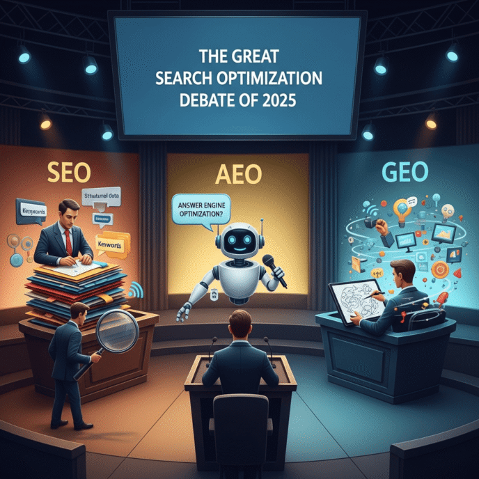 SEO vs. AEO vs. GEO: The Great Search Optimization Debate of 2025