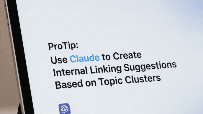 ProTip: Use Claude to Create Internal Linking Suggestions Based on Topic Clusters