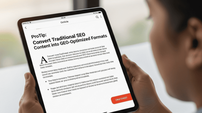 ProTip: Convert Traditional SEO Content into GEO-Optimized Formats