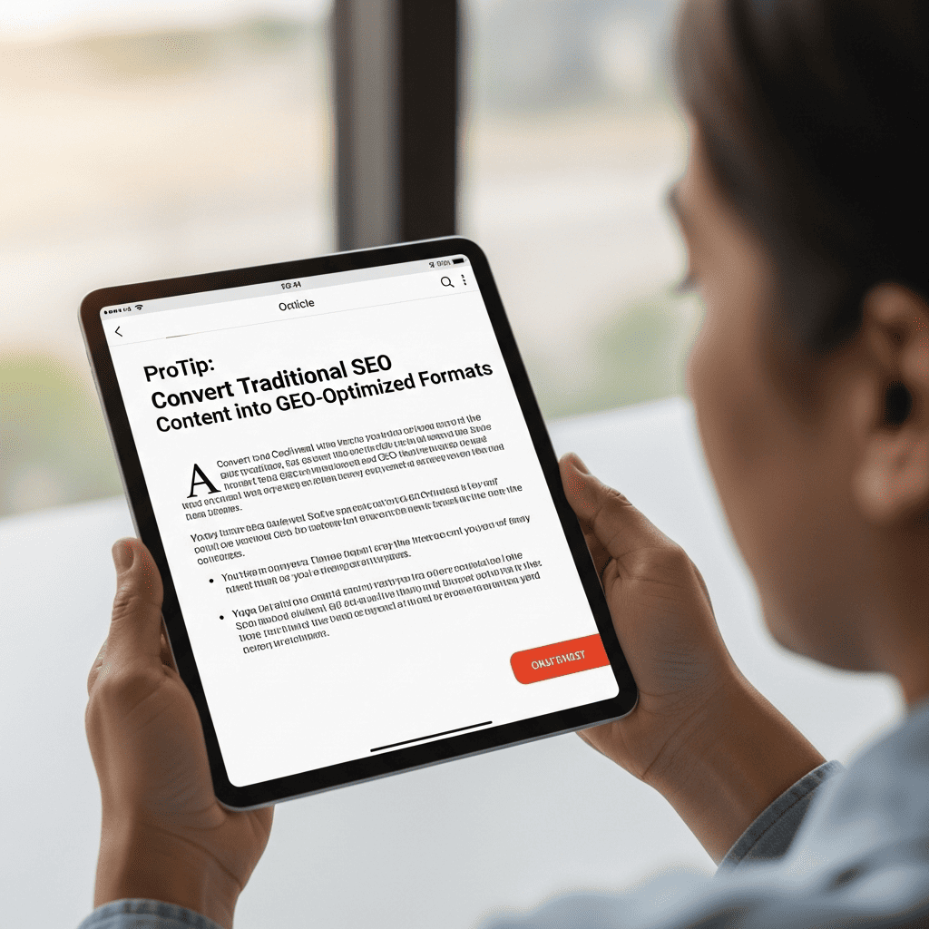 ProTip: Convert Traditional SEO Content into GEO-Optimized Formats