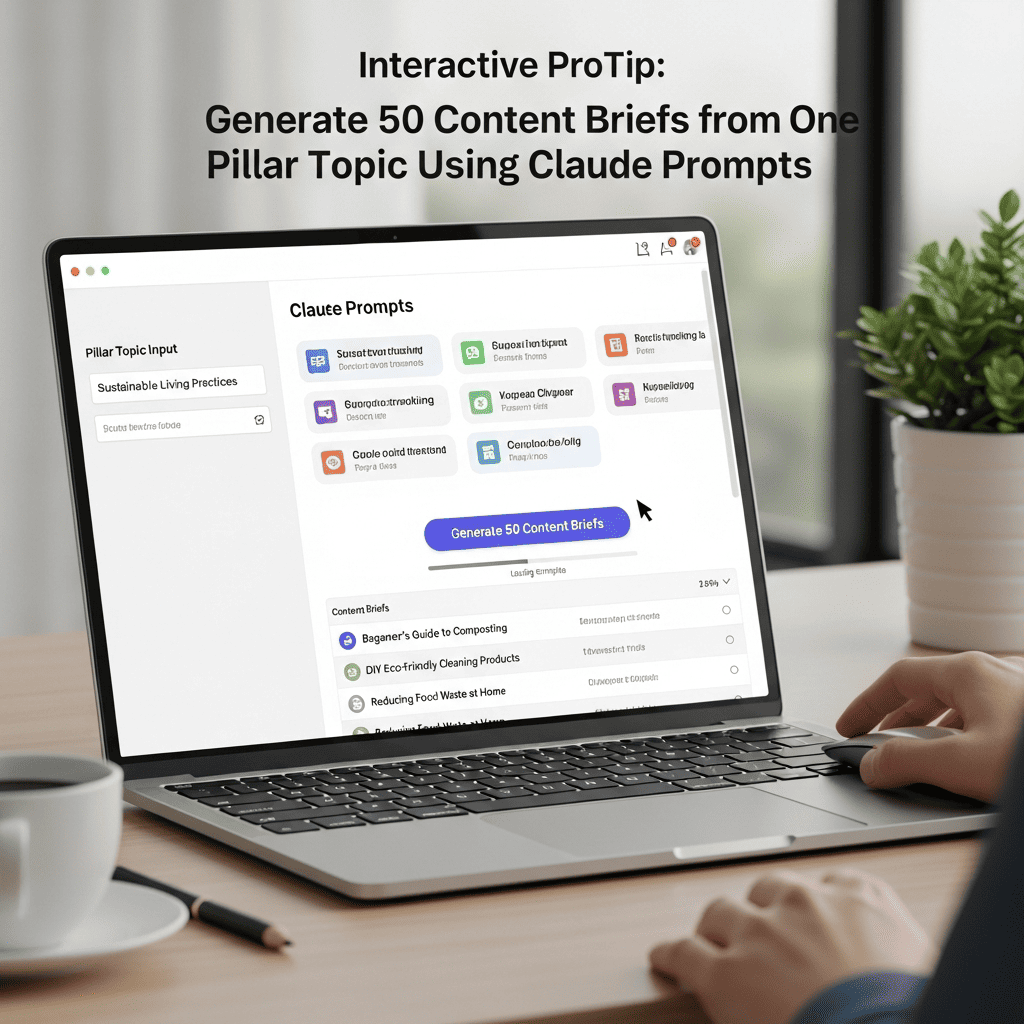 Interactive ProTip: Generate 50 Content Briefs from One Pillar Topic Using Claude Prompts