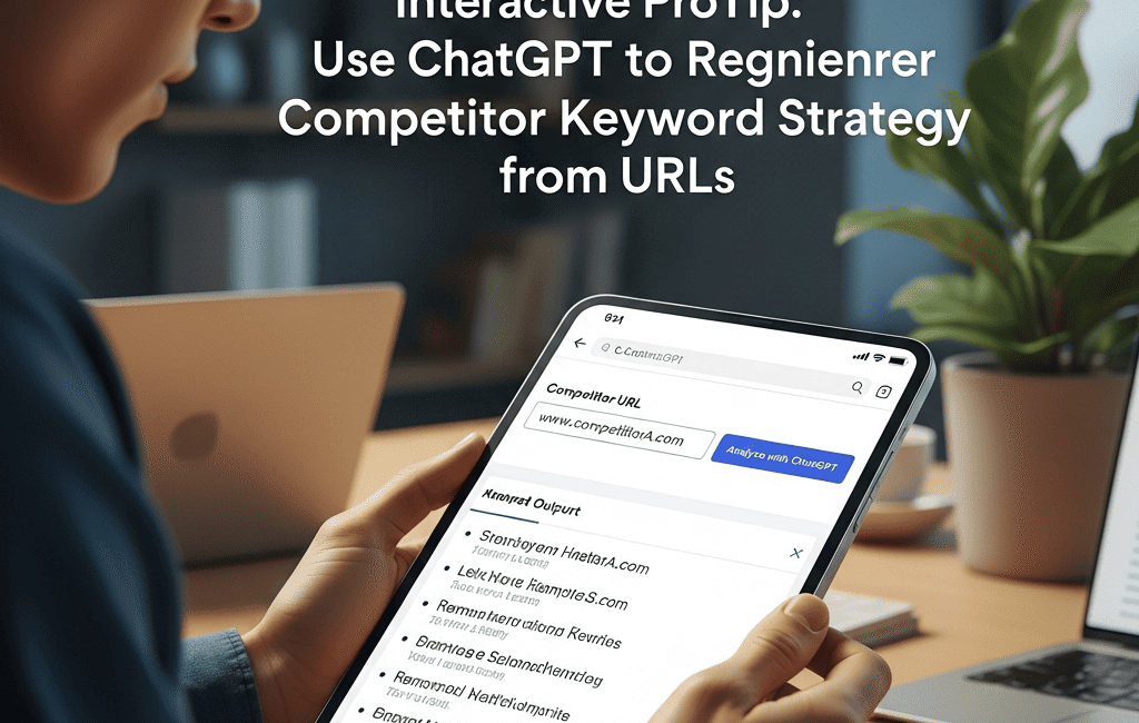 Interactive ProTip: Use ChatGPT to Reverse-Engineer Competitor Keyword Strategy from URLs