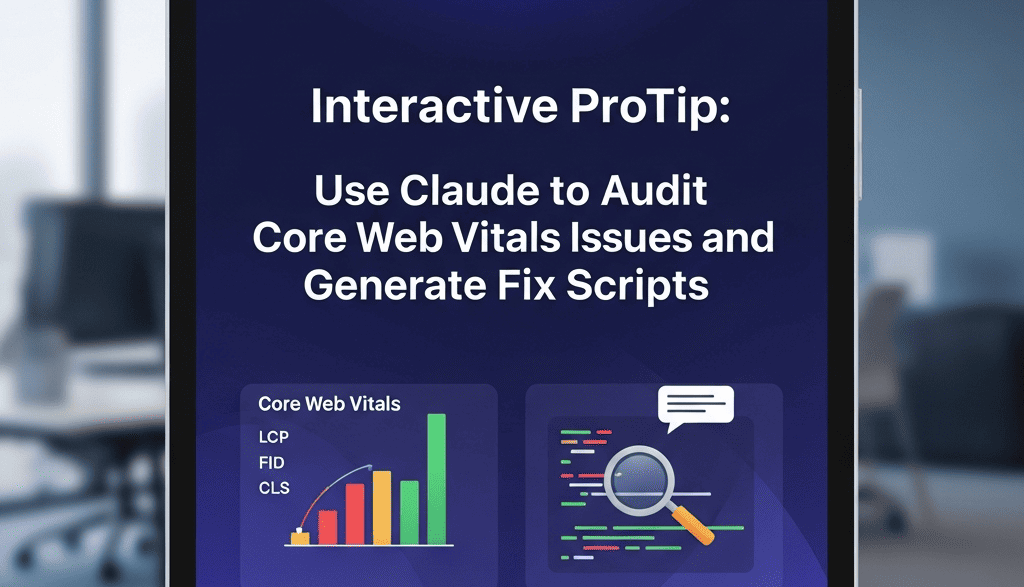 Interactive ProTip: Use Claude to Audit Core Web Vitals Issues and Generate Fix Scripts