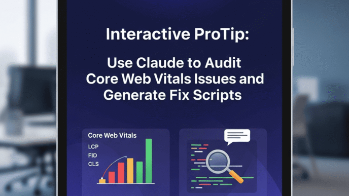 Interactive ProTip: Use Claude to Audit Core Web Vitals Issues and Generate Fix Scripts