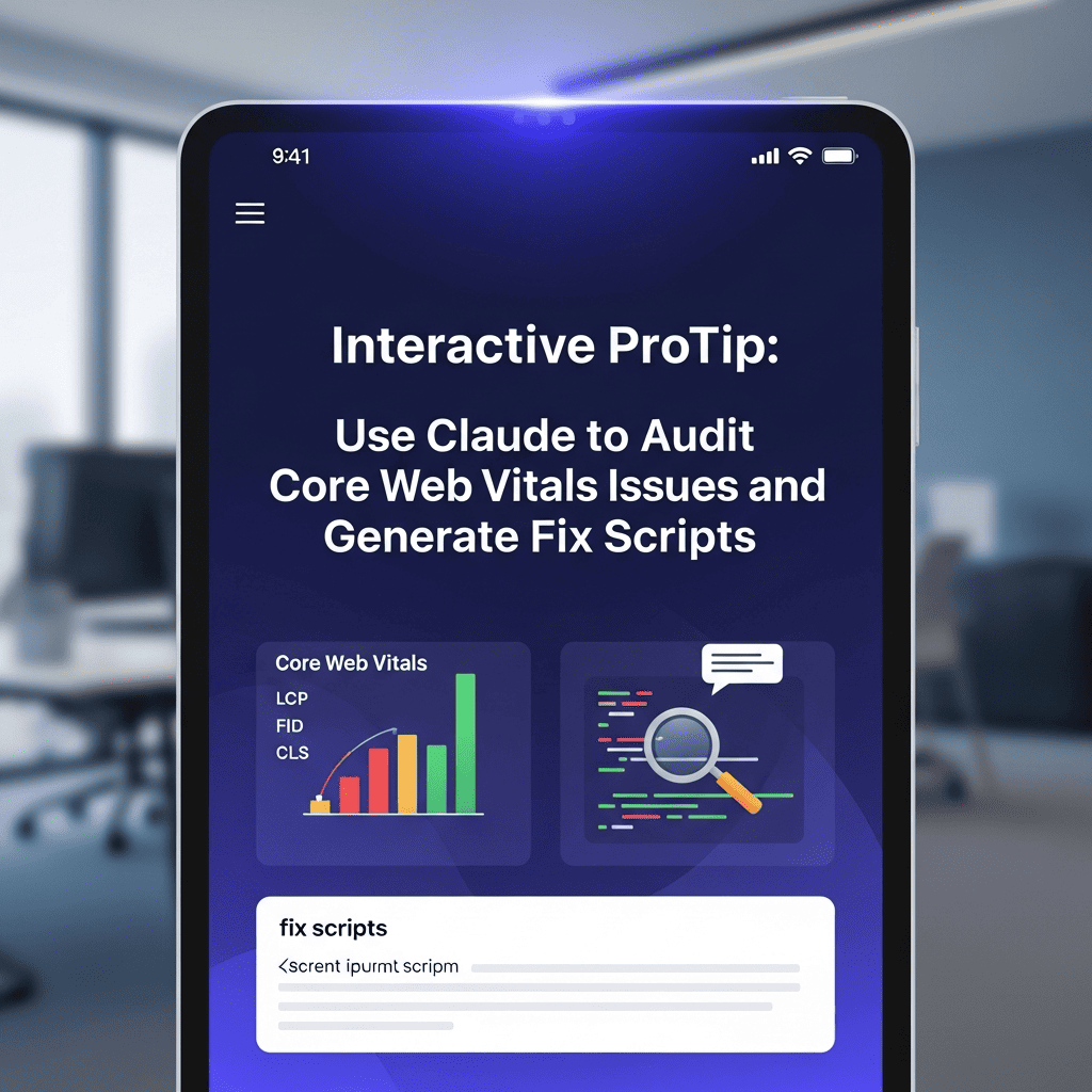 Interactive ProTip: Use Claude to Audit Core Web Vitals Issues and Generate Fix Scripts