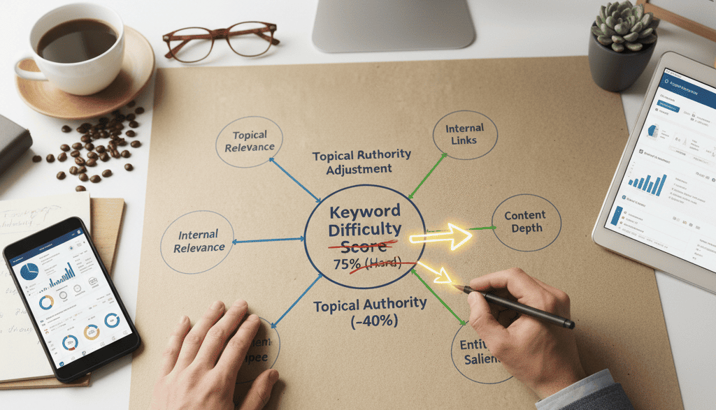 How to Apply the Topical Authority Adjustment to Keyword Difficulty Scores