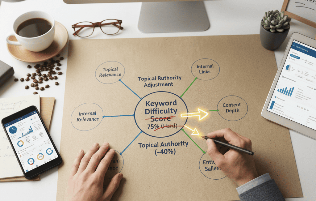 How to Apply the Topical Authority Adjustment to Keyword Difficulty Scores