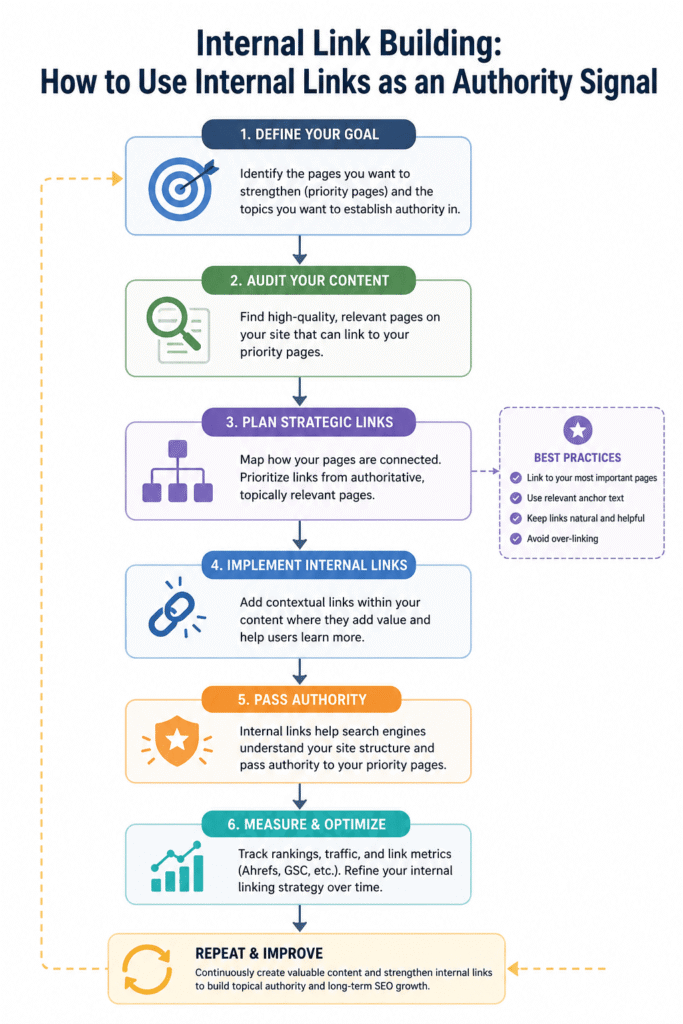 Internal link building infographic